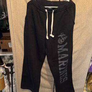 MV Sport Black Sweatpants with White Accents